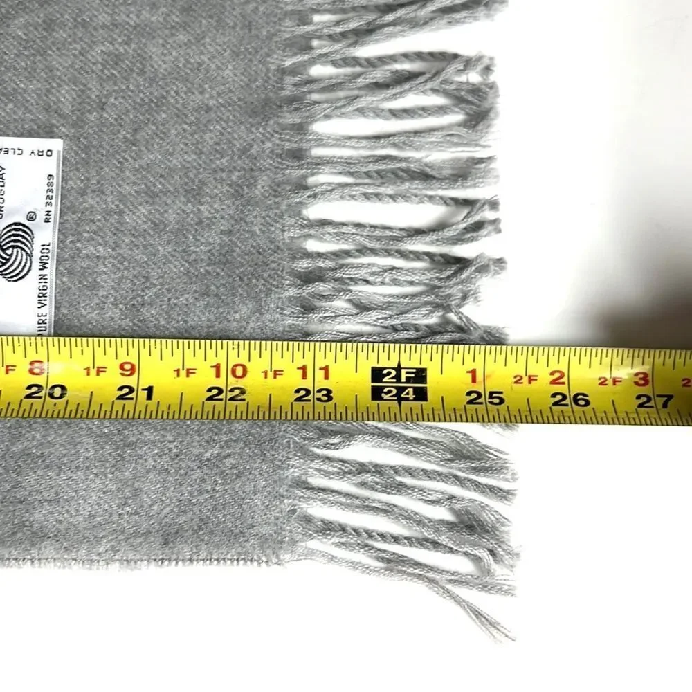 Virgin Wool Scarf Light Gray Men’s Women’s made in Uruguay